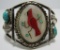 CARDINAL INLAY CUFF BRACELET STERLING SILVER