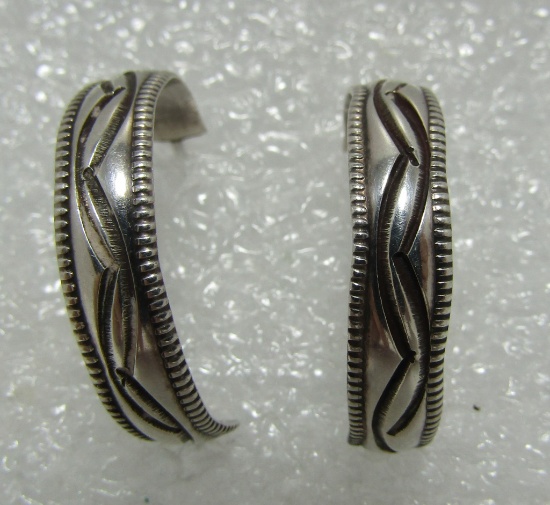 HALF HOOP EARRINGS STERLING SILVER
