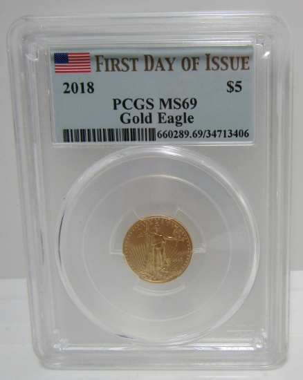 2018 $5 GOLD EAGLE PCGS MS69