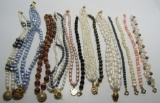 13PC CULTURED PEARL CORAL BRACELET COLLECTION LOT