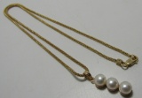 14K GOLD 6MM 3 PEARL 18