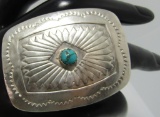 STERLING SILVER TURQUOISE CONCHO RING SIZE 11.25