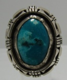SPENCER TURQUOISE RING STERLING SILVER SIZE 13