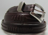 1993 ONYX BRIGHTON LEATHER BELT 52