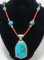 TURQUOISE CORAL NECKLACE STERLING SILVER