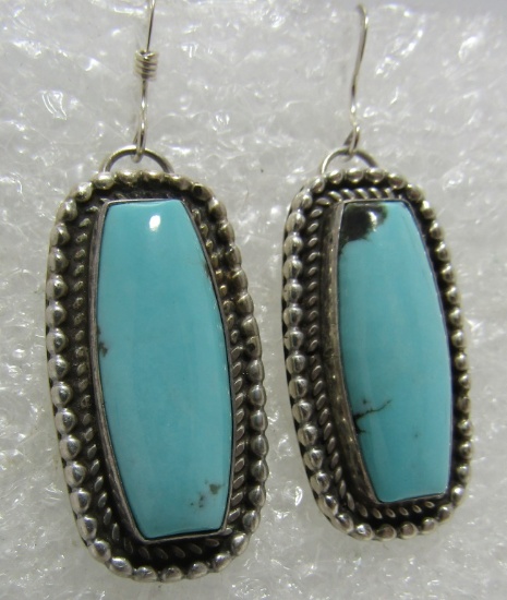 DELGARITO TURQUOISE EARRINGS STERLING SILVER