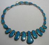 BLACK LAB OPAL INLAY NECKLACE STERLING SILVER