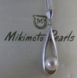 7MM MIKIMOTO PEARL NECKLACE STERLING SILVER