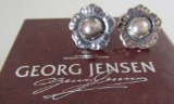 GEORG JENSEN EARRINGS STERLING SILVER POST W BOX