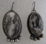 HICKS WHITE BUFFALO TURQUOISE EARRINGS STERLING
