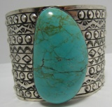 TRONCOSA SAN FELIPE TURQUOISE CUFF BRACELET SILVER