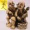 SIGNED CARVED NETSUKE 2 MEN W RABBIT FOSSIL