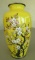 ANDO YELLOW ENAMEL CLOISONNE VASE CHERRY BLOSSOM