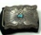 1970'S STERLING NAVAJO TURQUOISE BELT BUCKLE