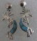 KOKOPELLI TURQUOISE INLAY EARRINGS STERLING SILVER