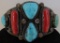 SIGNED RBP TURQUOISE CORAL CUFF BRACELET STERLING