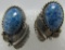 RITA DAWES DENIM LAPIS EARRINGS STERLING SILVER