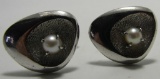 LAMODE CULTURED PEARL CUFFLINKS STERLING SILVER
