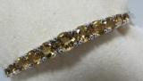 CITRINE TOPAZ BANGLE BRACELET STERLING SILVER