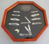 10 MUSTANG POCKET KNIVES FROST USA IN DISPLAY
