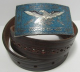 TAXCO EAGLE SILVERPLATE BUCKLE & BELT CHIP WORK