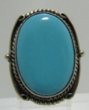 SIGNED CALLADITTO TURQUOISE RING STERLING SILVER