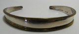 STERLING SILVER WITH BRASS TRIM CUFF BRACELET