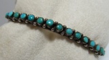 SNAKE EYE TURQUOISE CUFF BRACELET STERLING SILVER