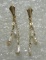 GENUINE 14K YELLOW GOLD PEARL EARRINGS DANGLE