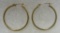 14K GOLD HOOP EARRINGS 24MM WIDE