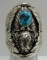 LMC BUFFALO TURQUOISE RING STERLING SILVER SIZE 12