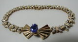 2CT TANZANITE & 2CT DIAMOND BRACELET 14K GOLD