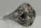10 DIAMOND PLATINUM RING ANTIQUE FILIGREE