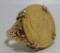 1856 FRENCH 10 FRANC GOLD COIN 18K RING