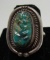 CARVED MORENCI TURQUOISE RING STERLING SILVER
