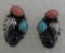 CHEE TURQUOISE EARRINGS STERLING SILVER NAVAJO