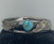 OLD PAWN STERLING NAVAJO TURQUOISE BRACELET