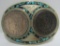 2 US SILVER DOLLAR COIN & TURQUOISE BELT BUCKLE