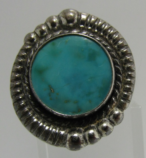 MAISEL TURQUOISE RING STERLING SILVER FRED HARVEY