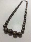 12MM STERLING GRADUATED BEADS NECKLACE MEXICO