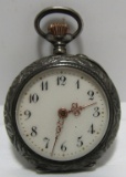 ANTIQUE GOLD & 800 STERLING SILVER POCKET WATCH