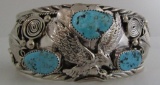 CHEE TURQUOISE CUFF BRACELET STERLING SILVER 93GRM