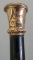 1880 SIGNED GOLD CANE WALKING STICK PRESENTATION