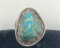 SZ12 OLD PAWN 1970S NAVAJO STERLING TURQUOISE RING