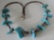 TURQUOISE HEISHI & STERLING SILVER BEAD NECKLACE