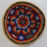 HUICHOL ART MICRO BEADED GOURD BOWL INDIAN