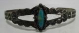 FRED HARVEY ERA TURQUOISE CUFF BRACELET STERLING