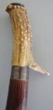 1881 STERLING SILVER & STAG CANE WALKING STICK