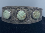 1950S FRED HARVEY STERLING TURQUOISE BRACELET