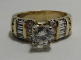 1.5CT TW VS DIAMOND ENGAGEMENT RING 14K GOLD SZ 7